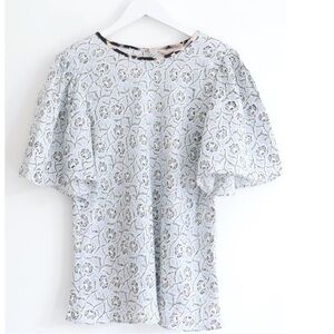 Rebecca Taylor 100% silk Catarina floral blouse NWT